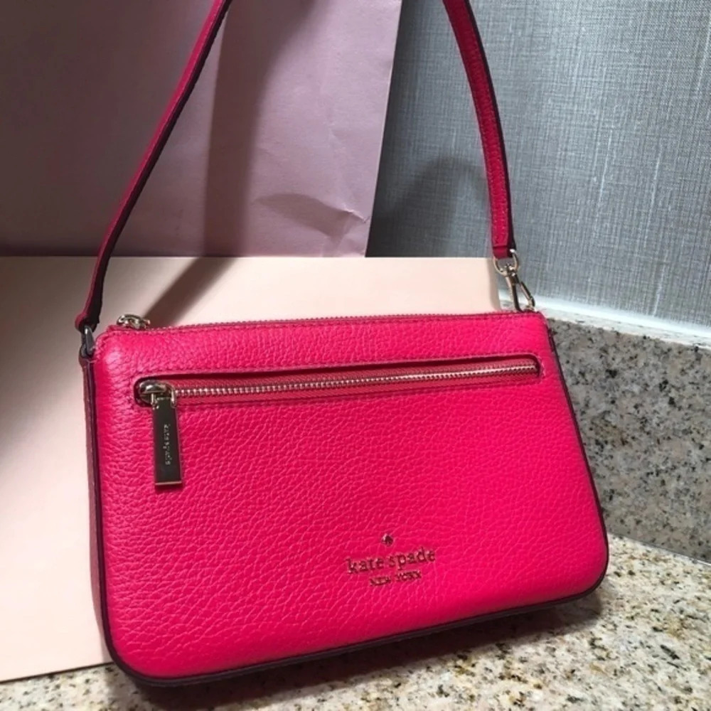 Kate Spade New York Pink Pebbled Leather Convertible Shoulder Bag NWT - Picture 3 of 10